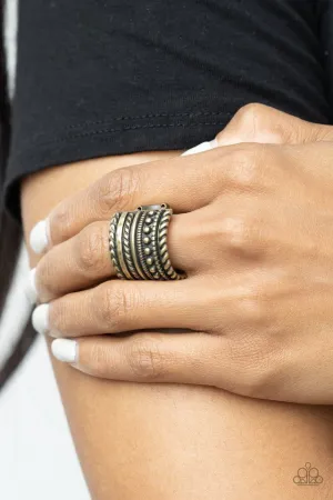 Paparazzi Ring ~ Stacked Odds - Brass