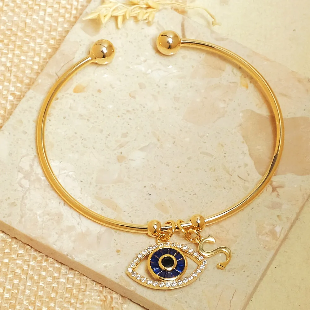 Personalized Initial Evil Eye Bracelet   Gift Box