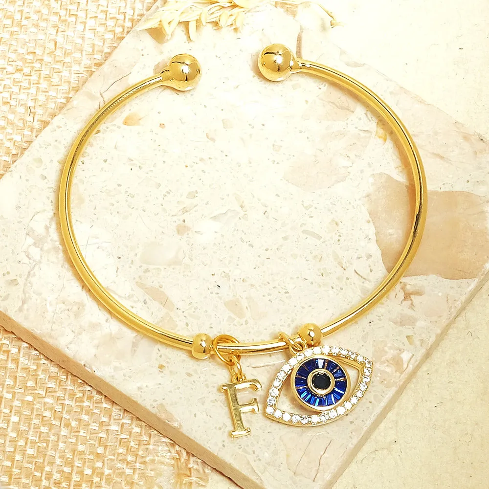 Personalized Initial Evil Eye Bracelet   Gift Box