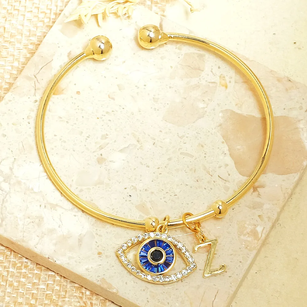 Personalized Initial Evil Eye Bracelet   Gift Box