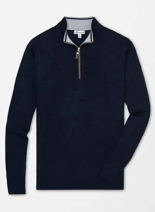 Peter Millar | Crown Soft Nappa Trimmed Quarter Zip