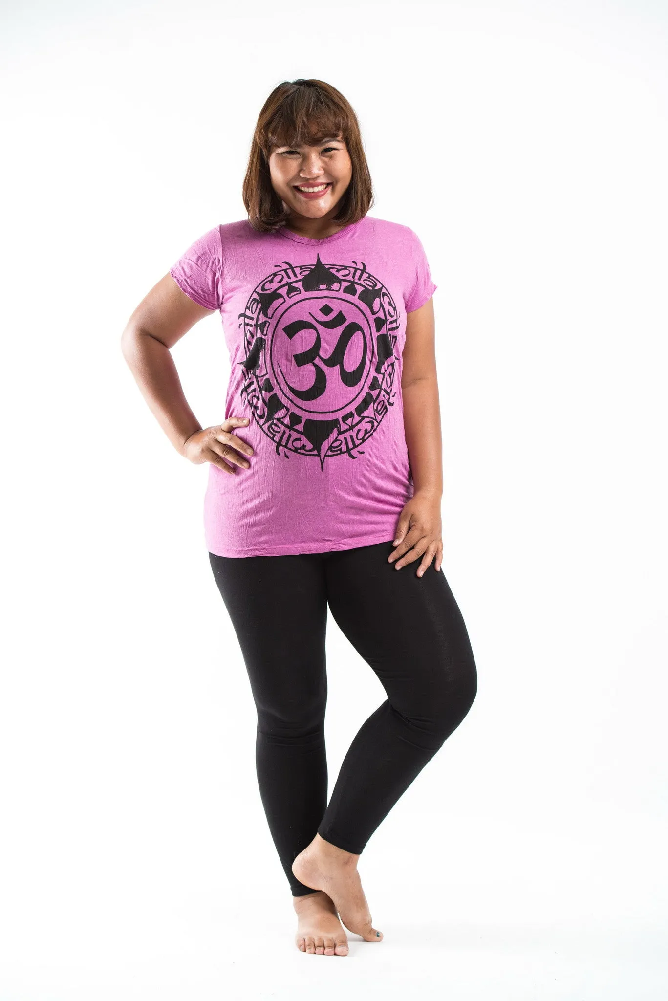 Plus Size Sure Design Women's Infinitee Ohm T-Shirt Pink