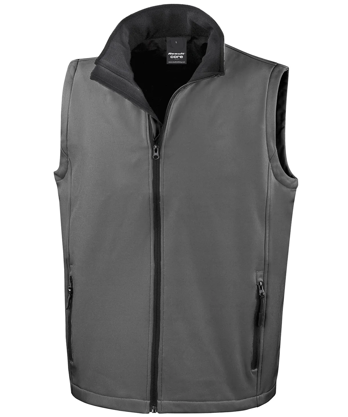 Printable softshell bodywarmer | Charcoal/Black