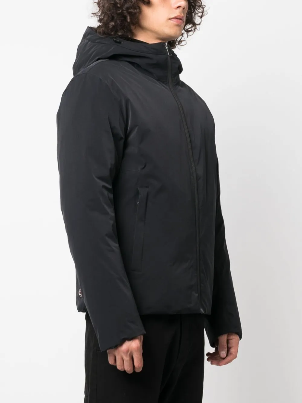 reversible hooded puffer jacket