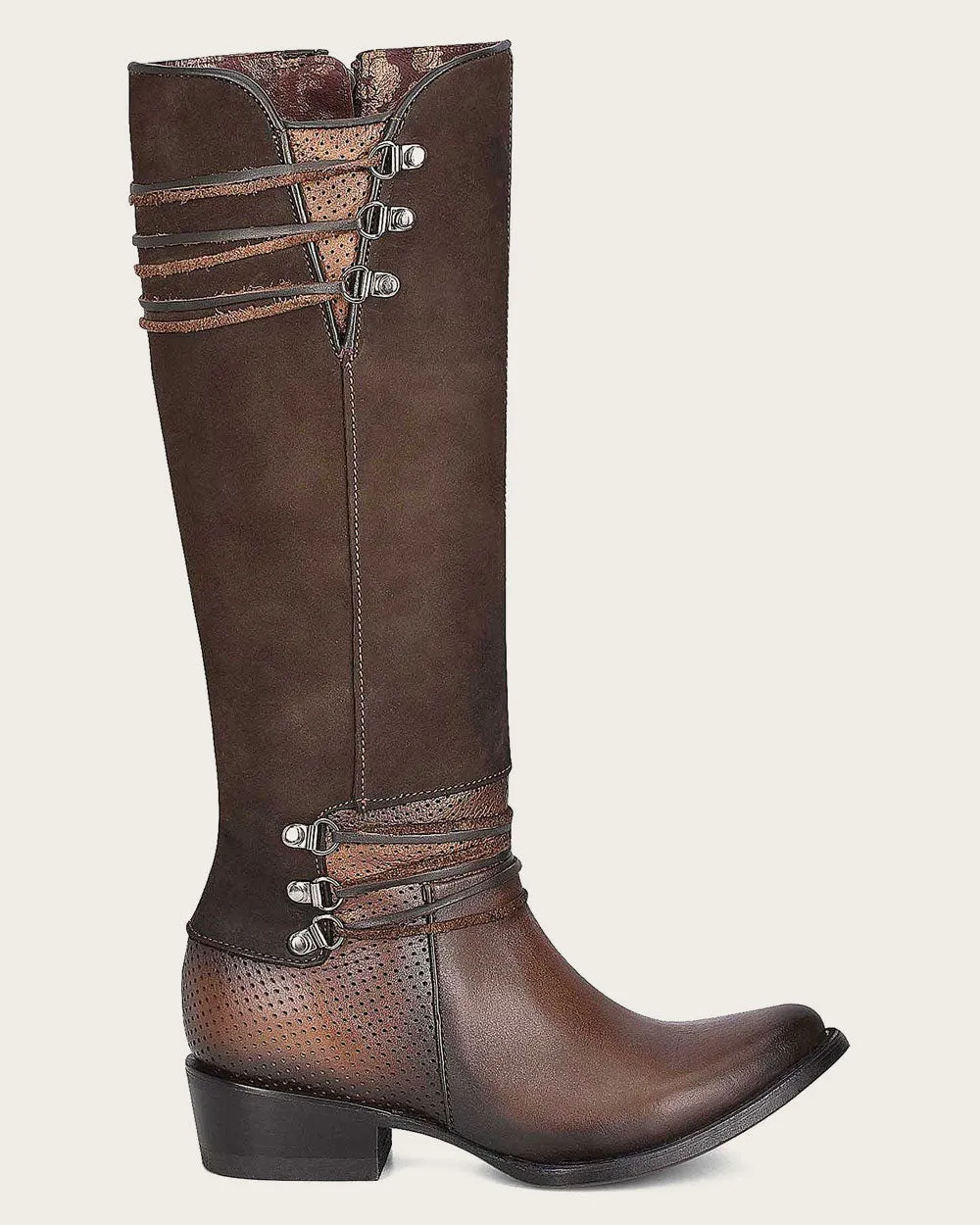 Riding style brown boot