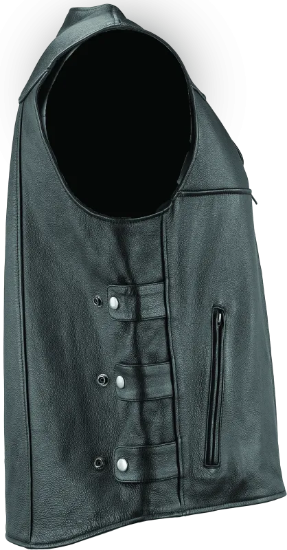 River Road Plains Leather Vest Black - Small