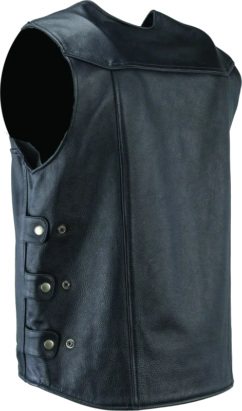 River Road Plains Leather Vest Black - Small