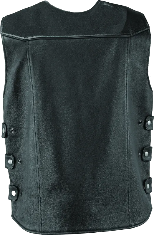 River Road Plains Leather Vest Black - Small