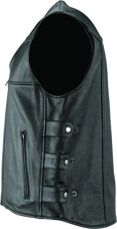 River Road Plains Leather Vest Black - Small