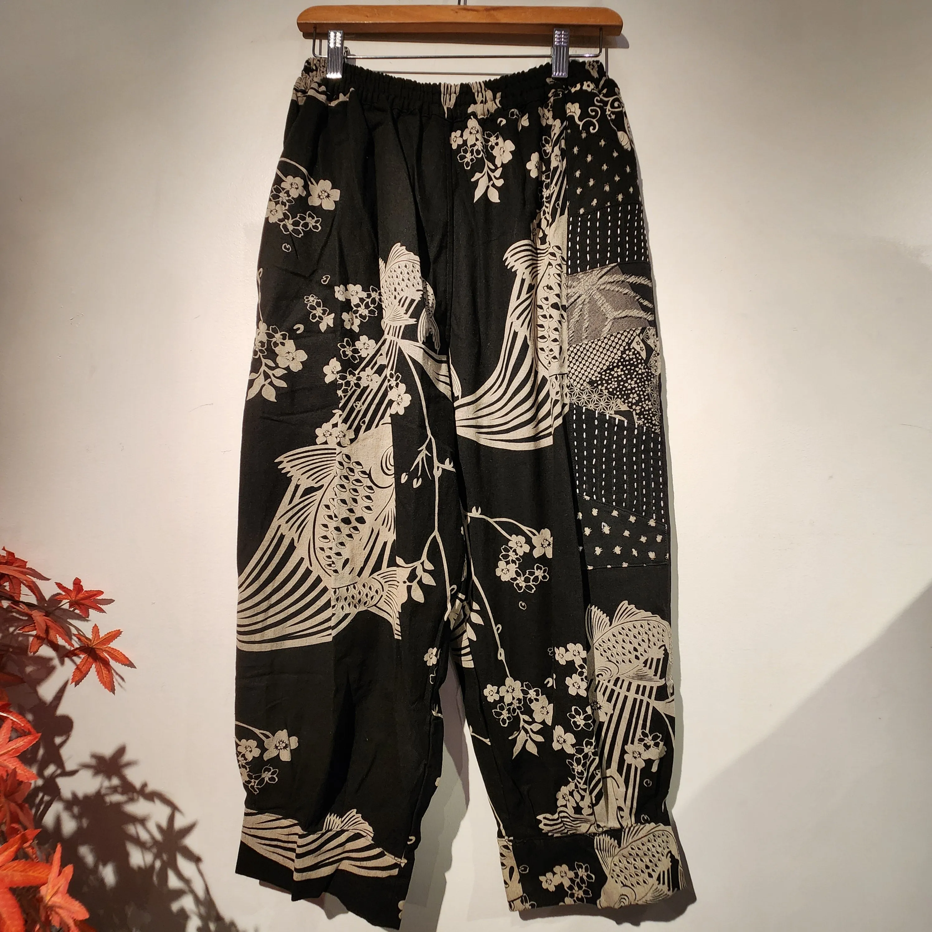 Sashiko Koi Patchwork Modern Style Pants