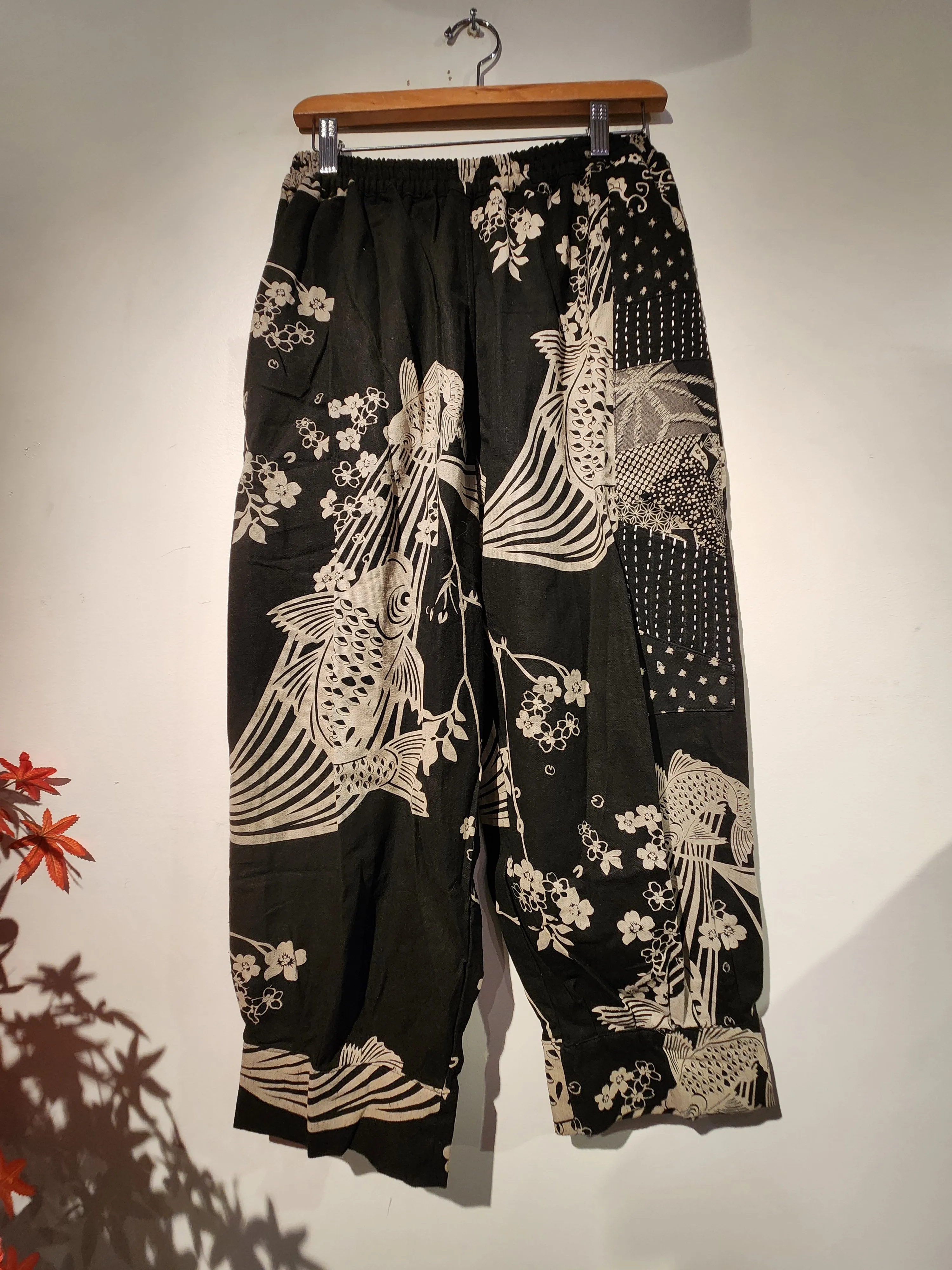 Sashiko Koi Patchwork Modern Style Pants