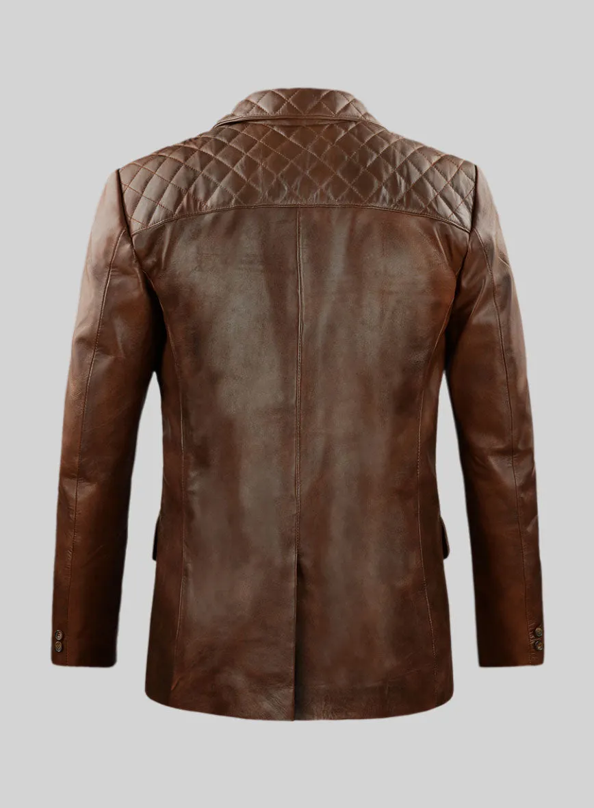 Spanish Brown Harper Leather Blazer