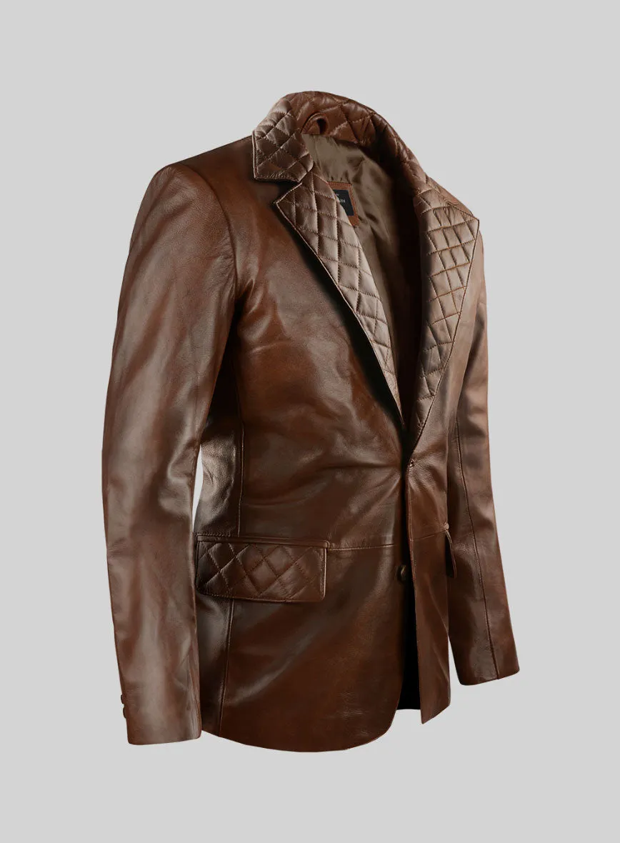 Spanish Brown Harper Leather Blazer