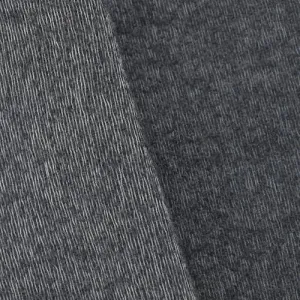 Static Black Semi-Opaque Textured Stripe Woven Jacketing Fabric