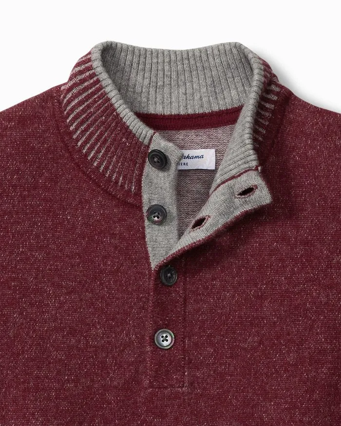 Tommy Bahama Soft Sands Cashmere Mock-Neck Sweater | Burgandy