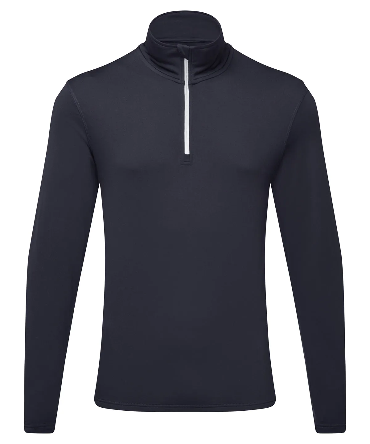 TriDri® recycled long sleeve brushed back  zip top | French Navy/White