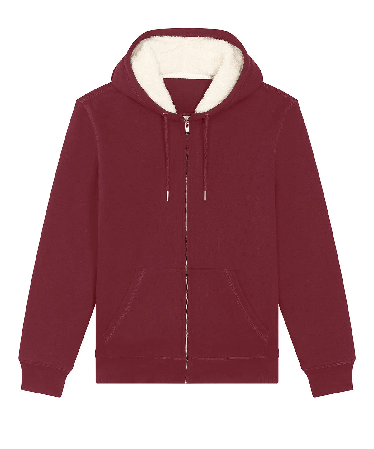 Unisex Hygger sherpa zip-through sweatshirt (STSU956) | Burgundy