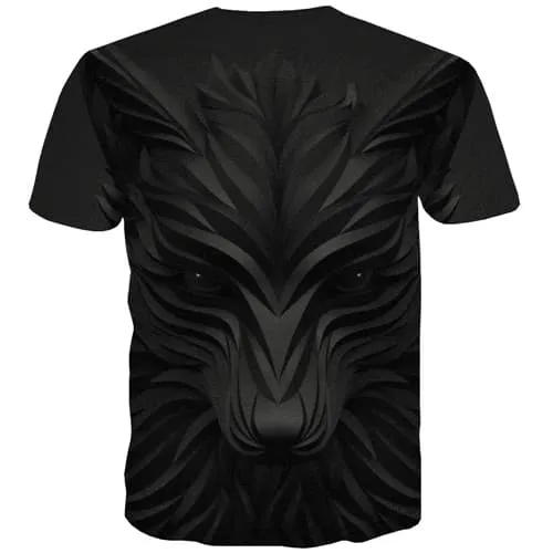 Wolf T shirts Men Animal T-shirts 3d Black Tshirts Casual Geometric T-shirts Graphic Harajuku Tshirts Cool Short Sleeve Hip hop