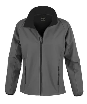 Womens Core printable softshell jacket | Charcoal/Black