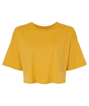 Womens Jersey crop tee | Mustard