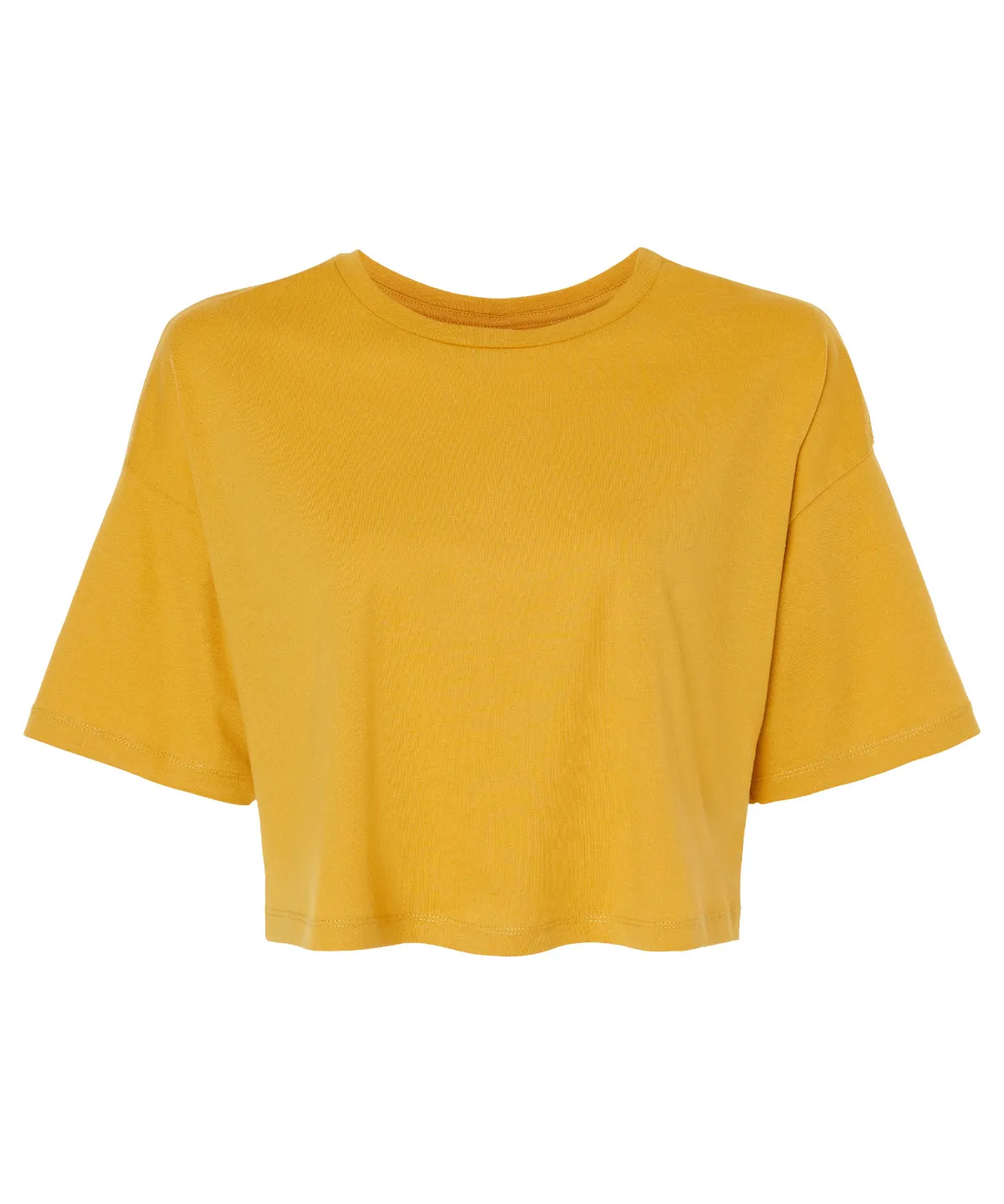 Womens Jersey crop tee | Mustard