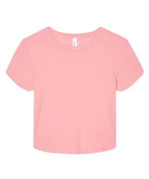 Womens micro rib baby t-shirt | Solid Pink Blend