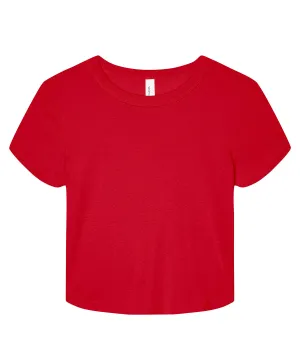 Womens micro rib baby t-shirt | Solid Red Blend