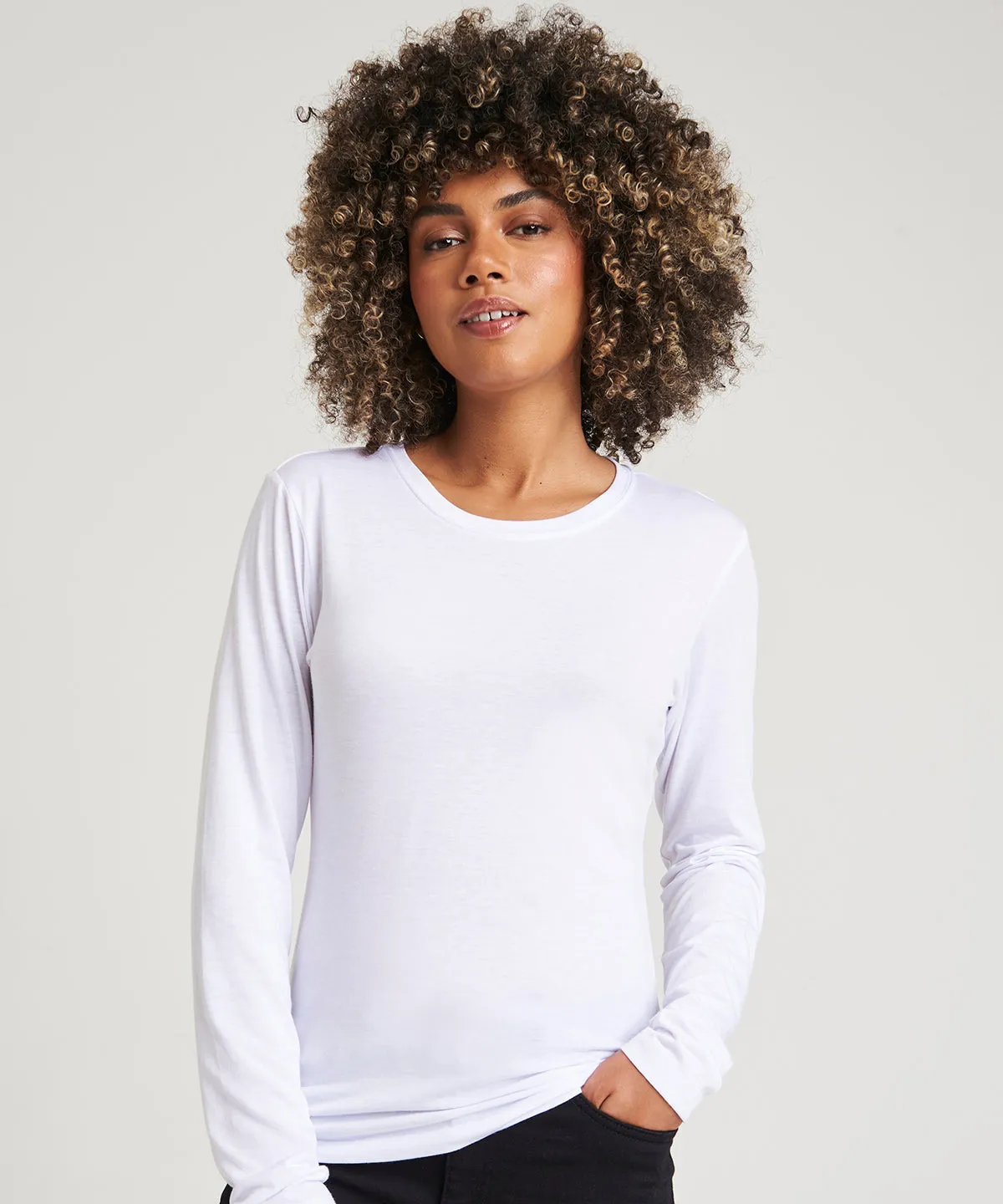 Womens triblend T long sleeve | Heather Grey