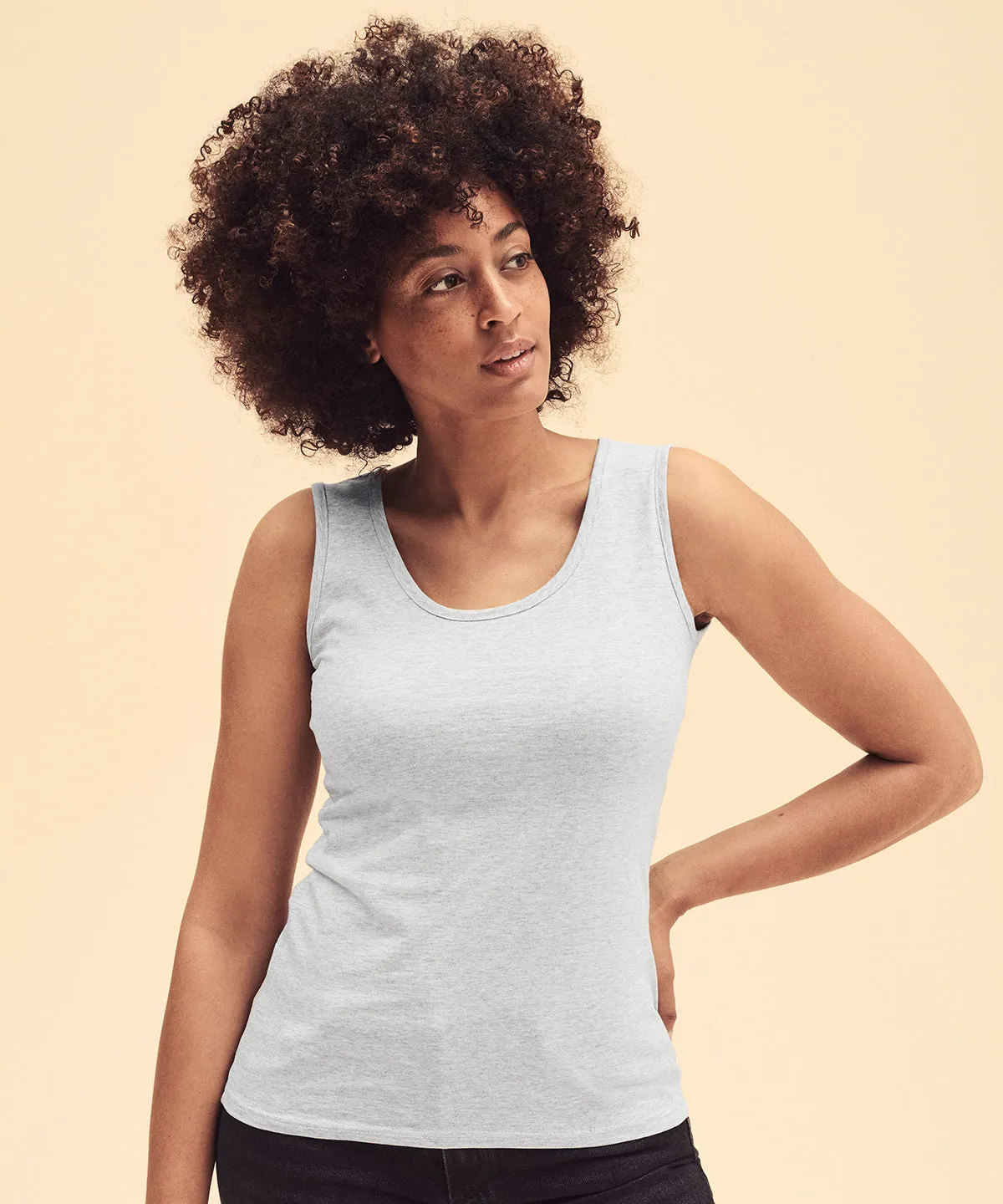 Womens valueweight vest | Heather Grey