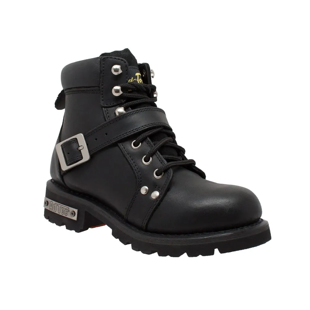 Women's YKK Zipper Black Biker Boots