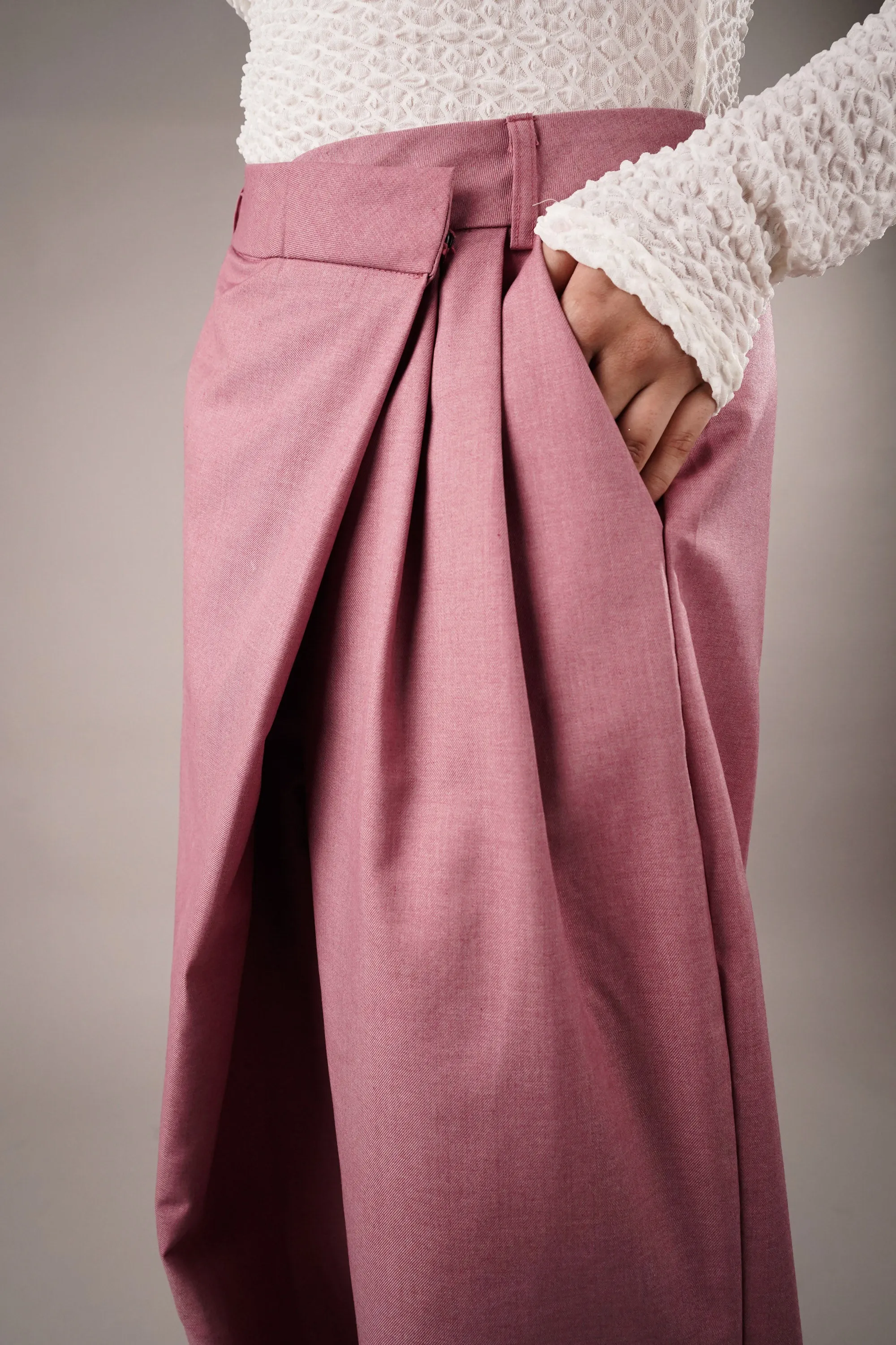 Wrapped Pink Asymmetrical Pants