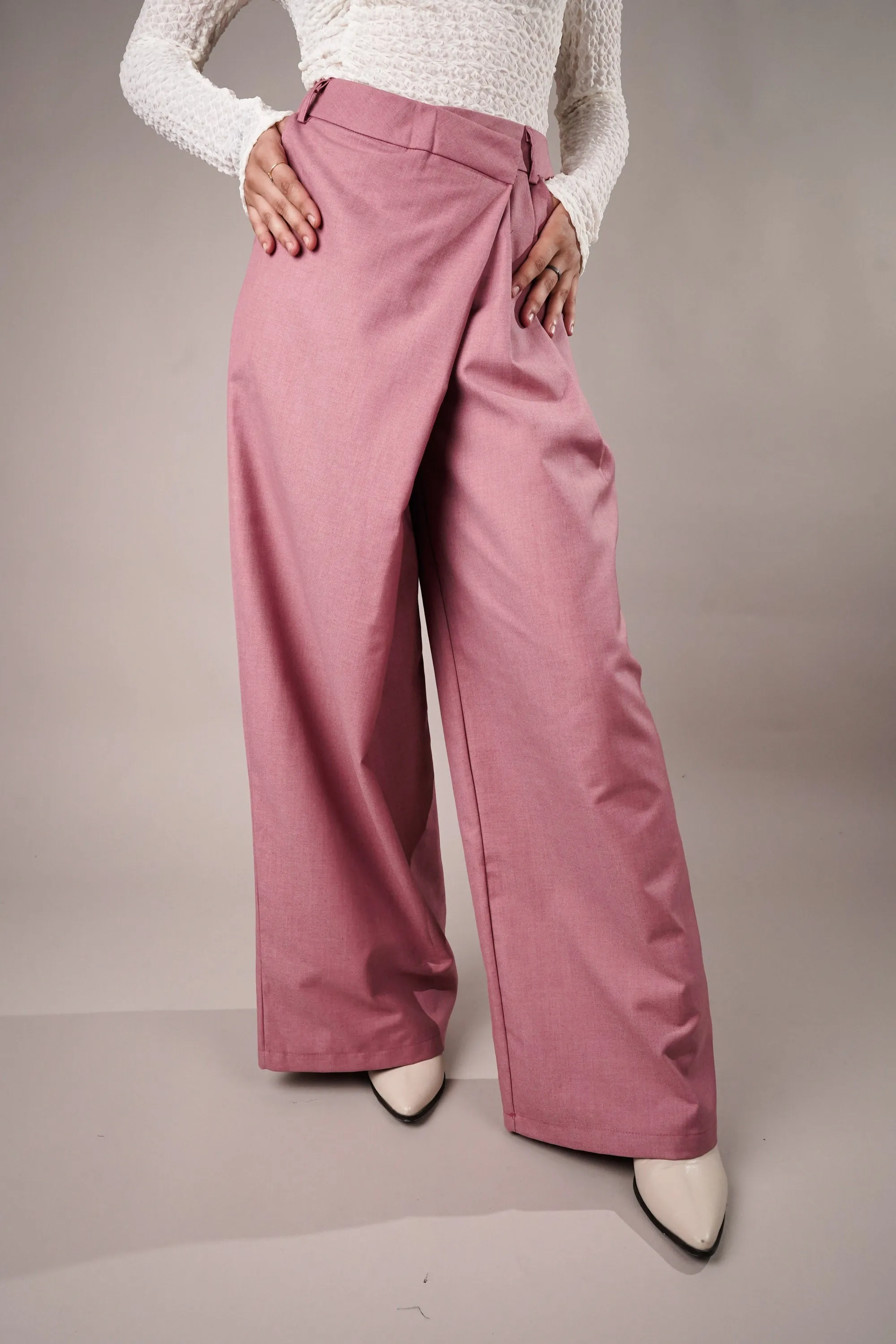 Wrapped Pink Asymmetrical Pants