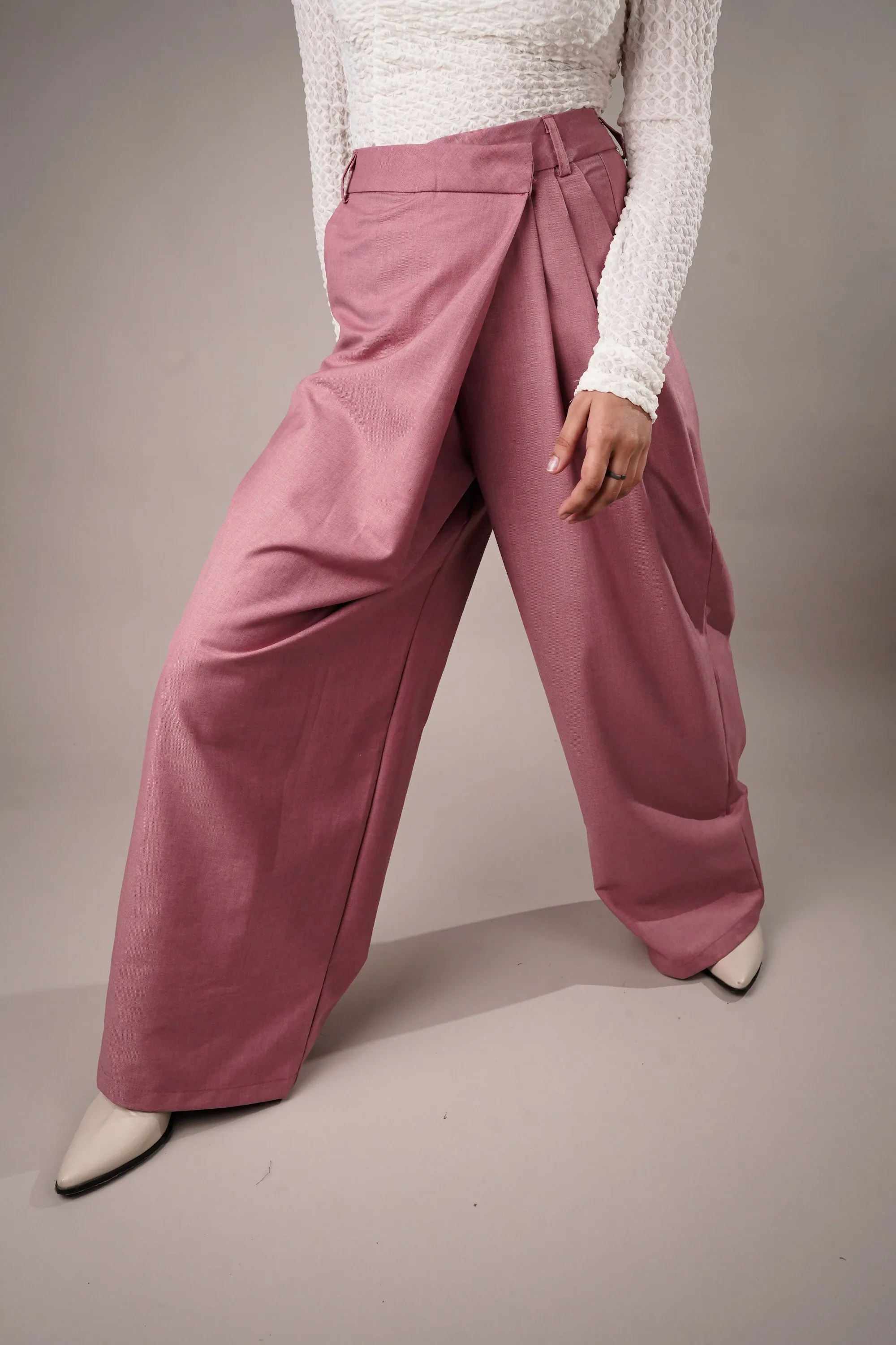 Wrapped Pink Asymmetrical Pants