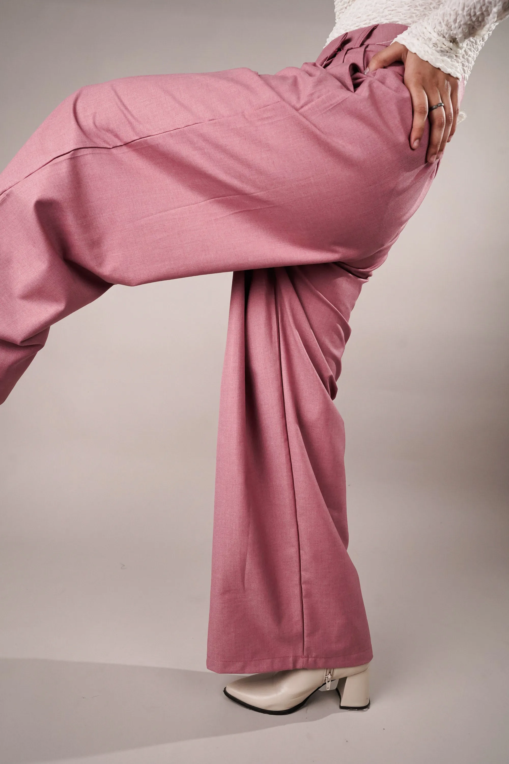 Wrapped Pink Asymmetrical Pants